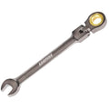 Egofine 11mm Ratchet Wrench Flex Head, 11mm Wrench Ratcheting Combination Wrenches Metric, Industrial Grade Gear Spanner with 12 Point Box End, 72-Teeth Ratchet Nickel Plating, Chrome Vanadium Steel - size: 11mm