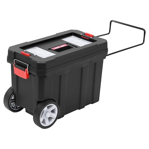 MAXPOWER Rolling Tool Box with Wheel, Lockable Deep Tool Box - size: 16", style: 8-gallon Rolling tool box