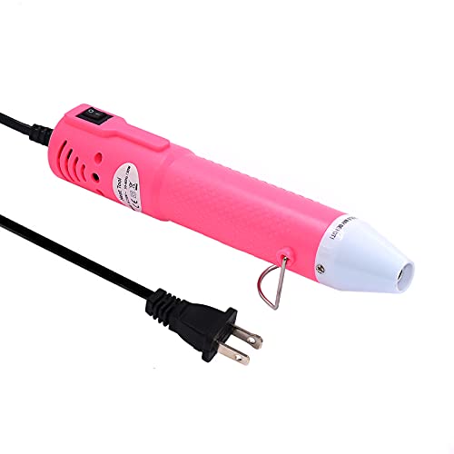 Heat Gun,mofa Embossing Mini Heat Gun,Hot Air Gun For Craft with Stand For DIY Embossing And Acrylic Paint Dryer,Multi-Purpose Electric Heating Nozzle 150W 110V (Pink,White) - color: Pink,white