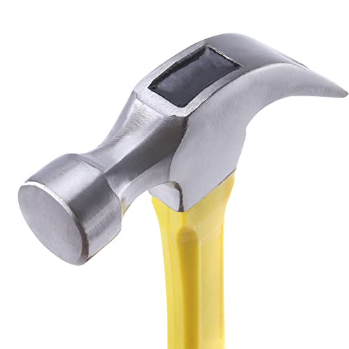 MANCHAP 3 Pack 16 oz Claw Hammer, Fiber Glass Claw Hammer, One-piece Forged Steel Head & Non-Slip Handle for Household Automotive Professional Work