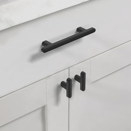 Asidrama 10 Pack 3.75 Inch(96mm) Matte Black Kitchen Cabinet Handles, Cabinet Pulls Kitchen Cabinet Hardware for Cupboard Drawer Pulls - color: Matte Black, size: 3.75" Hole Center, style: 10 Pack