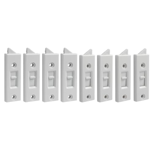 8 Pcs Window Latch Tilt Locks Latch, Spring-Loaded 76mm (White) - color: White, size: 8 Pack