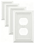 Switch Plates Outlet Covers, 4-Pack Metal Wall Plates, Off White - color: Off White, size: 1 Duplex 4PK