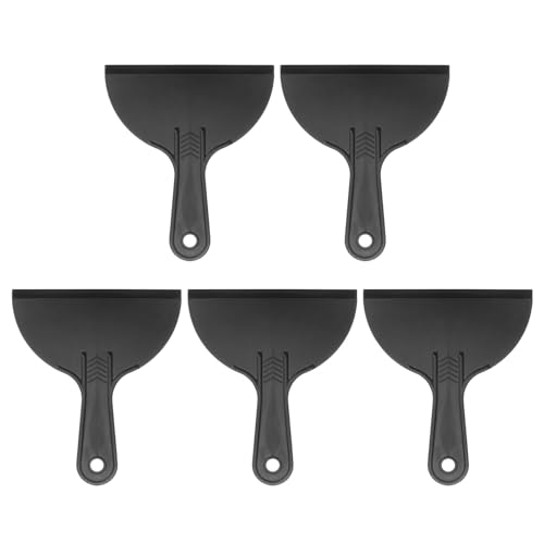 HARFINGTON 5pcs Putty Scraper 6" Width 6mm Thin Flexible Plastic Putty Knives for Taping Drywall Spreading Painting Wall Scratching - color: Black, size: 6"
