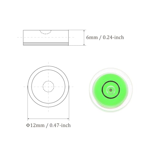 5pcs Small Circular Bubble Spirit Levels - [12mm Diameter 6mm Thickness] Mini Round RV Level Leveling Tools for Travel Trailer Turntable Camera, Green - color: Green, size: 12mm x 6mm