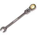 Egofine 7/16 Ratchet Wrench Flex Head, 7/16 Wrench Ratcheting Combination Wrenches SAE, Industrial Grade Gear Spanner with 12 Point Box End, 72-Teeth Ratchet Nickel Plating, Chrome Vanadium Steel - size: 7/16inch