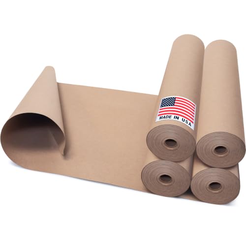 Floor Protection Natural Brown Rosin Paper 18" x 166 ft, Pack of 4 - style: 996 sq ft (18" Pack of 4 Rolls)