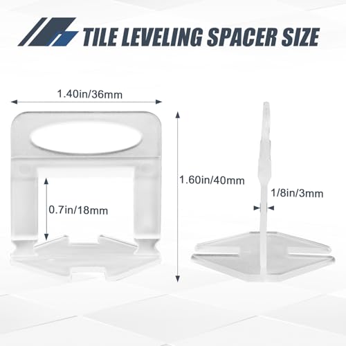 Storystore 1000pcs Tile Leveling System Clips 1/8 Inch Tile Spacers - size: 1/8 Inch 1000 Spacers
