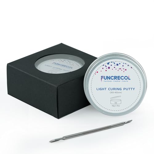 UV Light Curing Putty for Model Kit Repairs & Detailing, Fast Repair Filler for Nicks,Scratches,Cracks on Resin,Quartz,Ceramic,Wood,Plastic,Stone,and Other Countertop Surfaces,50g - size: 50g