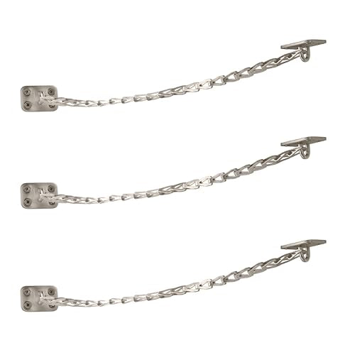 Mega Handles Transom Chain 12-Inch Satin Nickel (3-Pack) - Window Restraint - color: Satin Nickel, size: 3 Pack