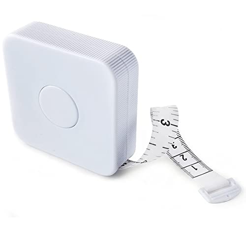 Perfect Measuring Tape - Extra Long (120 inch) Tailor's Flexible Measuring Tape. Retracting, Double Sided Tape - Inches to 120 and Metric to 3m (Model SR18) White - color: White