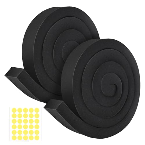 2Packs Air Conditioner Foam Tape with Adhesive, 1''X2''X 6.5 Ft Window Weather Stripping, High Resilience Ac Window Seal Kit Foam Insulation for Winter Summer (6.5ft X 2 Rolls, Black) - color: 2 PCS, size: 1''X2'' Black