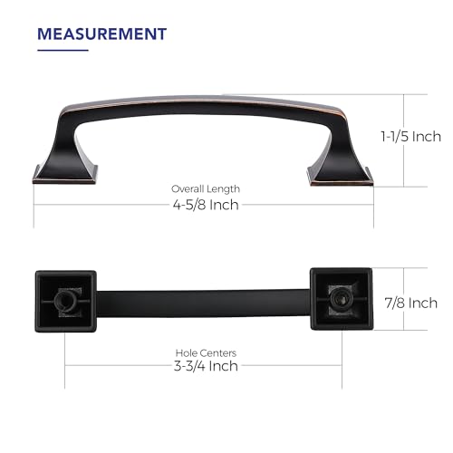 30 Pack Kitchen Cabinet Handles 3-3/4 Inch Oil Rubbed Bronze Cabinet Pulls - color: Oil Rubbed Bronze, size: 3-3/4 Inch Hole Centers