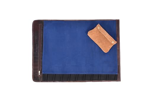 Leather Knife Roll Storage Bag, Elastic and Expandable 10 Pockets, Adjustable/Detachable Shoulder Strap, Travel-Friendly Chef Knife Case (Detroit, Canvas) - color: Detroit
