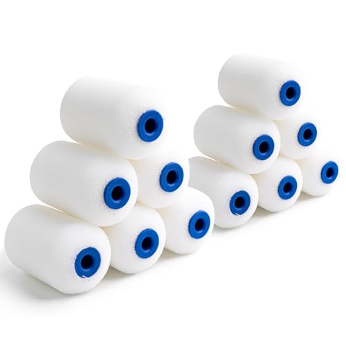 Mister Rui 2 Inch Foam Paint Roller Covers, 12 Pack, Mini Roller Refills - size: 2 Inch, 12 Pack