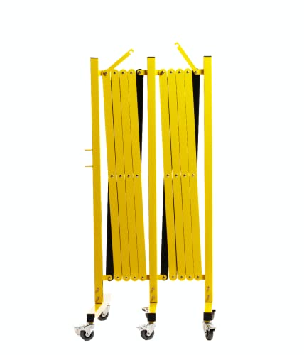 Trafford 11-Ft Expandable Metal Barricade, Mobile Barrier Gate, Red & White - size: 11 feet, Red and White