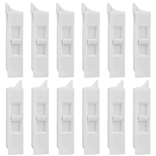12 Pcs Window Tilt Latch Pairs Spring Loaded Sliding Window Latch Lock Snap-in White Vinyl Plastic Construction for Home Window Accessories Parts - size: 12 Pcs