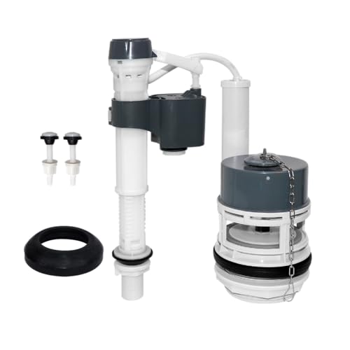 Universal 3-Inch Toilet Flush Valve Repair Kit for 2-Piece Toilets - Upgraded Version, Includes Flush Valve, Adjustable Fill Valve, Gaskets, Bolts