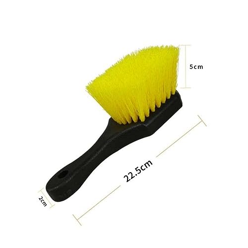 8" Utility Scrub Brush, Plastic Handle, Nylon Bristles, Heavy Duty Cleaning Brush for Outdoor, Wheels and Tire