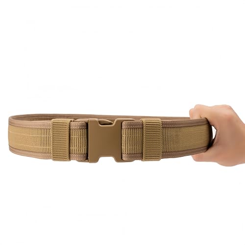 Security EMS EMT Firefighters Work Belt 2" Wide Camping Hiking Utility Tool Belt Airsoft Paintball Gear Holster Belt - color: Brown(2 Inch Width), size: Small