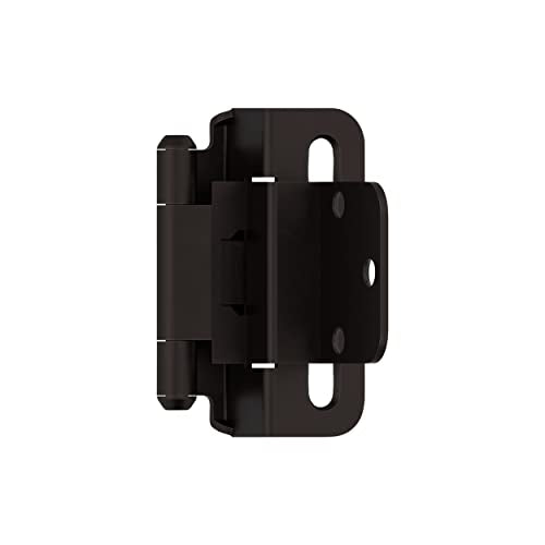 Amerock 1 Pair 3/8" Inset Oil-Rubbed Bronze Self-Closing Wrap Hinge - color: Oil Rubbed Bronze, size: 3/8 Inch (10 mm) Inset