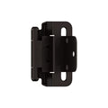 Amerock 1 Pair 3/8" Inset Oil-Rubbed Bronze Self-Closing Wrap Hinge - color: Oil Rubbed Bronze, size: 3/8 Inch (10 mm) Inset
