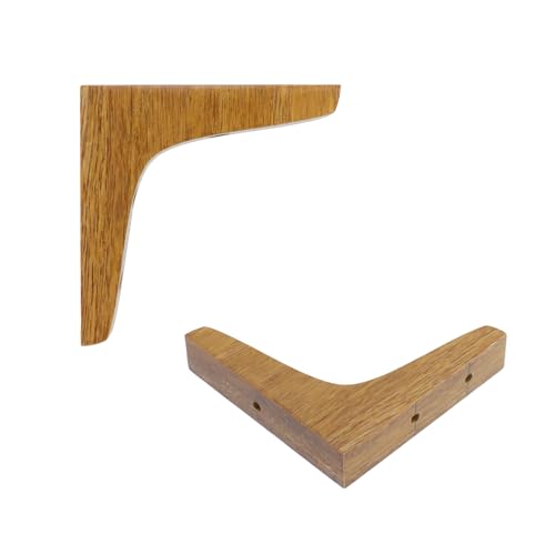 Antrader 4PCS Wooden Shelf Brackets,Solid Wall Mount Wood Shelf Bracket,Wood Triangle Bracket,L Shape Shelf Holders Include Mounting Screws,3.74 x 3.74 x 0.79 Inches,Dark Brown - color: Dark Brown, size: 3.74"×3.74"×0.79",4pcs