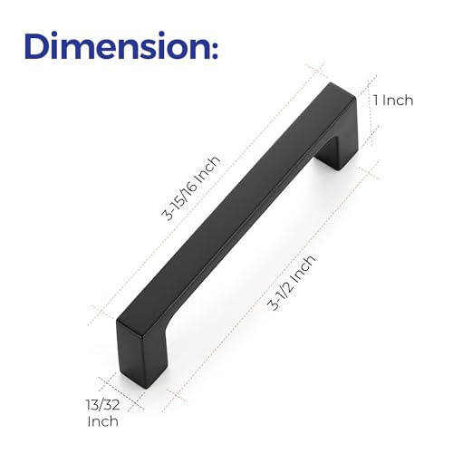 Ravinte Matte Black Kitchen Cabinet Handles 3-1/2 Inch Pulls 5 Pack - color: Matte Black, size: 3-1/2 Inches Hole Center