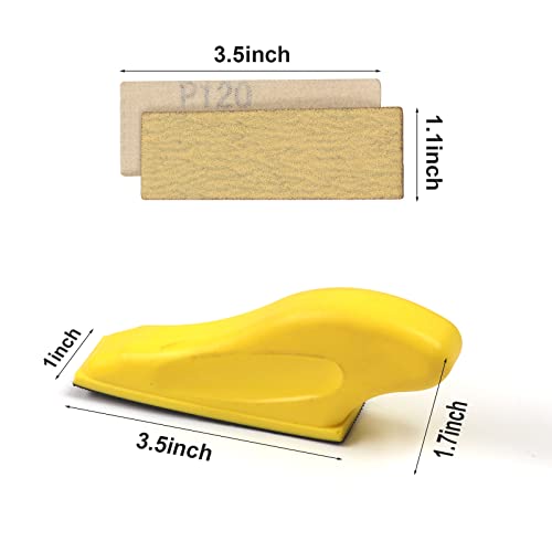 MAXMAN Sand Paper Sanding Block, 70Pcs Sandpaper Assortment, for Crafts - style: Yellow 80-600 Grit