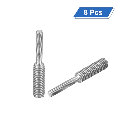 uxcell M3x15mm to M5x15mm Double End Threaded Stud Screw Bolt, 8Pcs 304 Stainless Steel Thread Reducer Adapter for Furniture Machinery Assembly Fastener - size: M3x15mm to M5x15mm