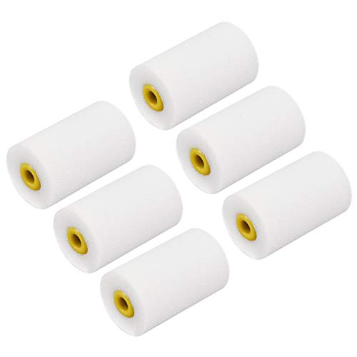 uxcell Paint Roller Cover 2 Inch Mini High-density Foam Brush for Household Wall Painting Treatment 6Pcs - size: 2 Inch