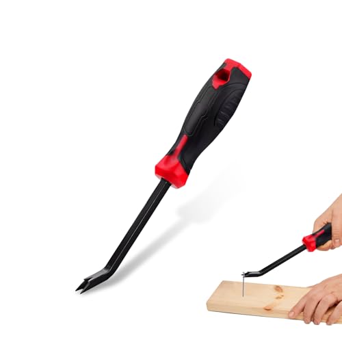 Heavy Duty Staple Remover Tool, Staple Puller Remover with Forked Tip & Easy Grip Handle for Carpet Staples, Upholstery, Wood Floors and Furniture Repair