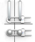QT BABY Baby Proofing Cabinet Locks | Adjustable U Shaped Baby Safety Latches for Drawers, Fridge, Closet |Modern Baby Proofing Cabinet Lock with Extra Secure Lock Buttons (Pack of 2, White) - color: White, size: Pack of 2