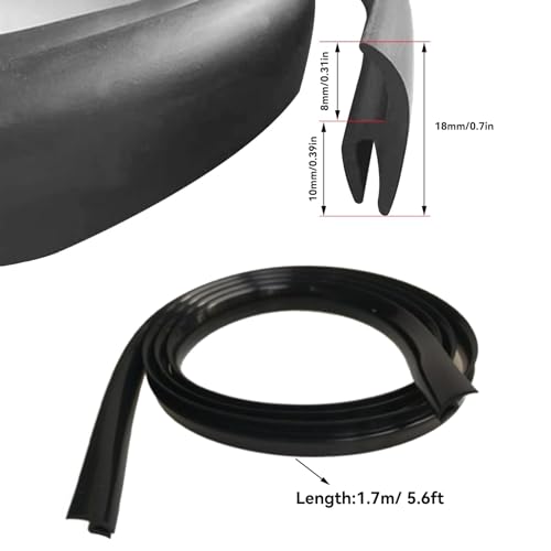HERCHR 2pcs Rubber Strip, 3.4M/ 11.2Ft Car Front Windshield Window Seal Strirp Moulding Trim, Black Rubber Seal Car Windshield Window Door Seal Strip Weather Seal Rubber Stripping Car Window Seal