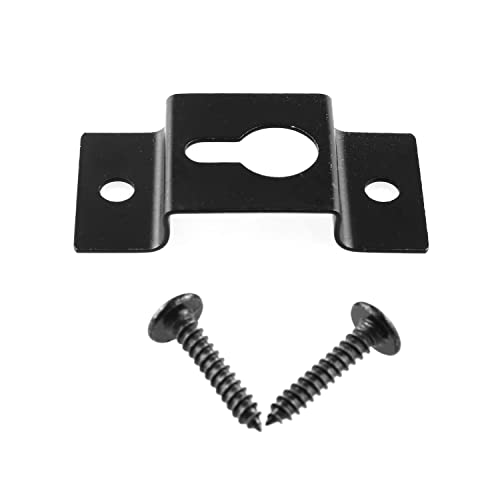 DGZZI Hanging Speaker Bracket 4PCS Black Wall Mount Iron Hook Hanger Plate Connectors with Mounting Screws for Surround Sound Box Audio Speaker Keyhole Hanger