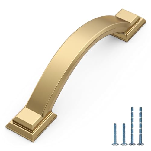 5 Pack 3 Inch(76mm) Champagne Bronze Cabinet Pulls, Champagne Gold Cabinet Handles Kitchen Arch Cabinet Hardware for Bathroom Drawer - color: Champagne Bronze, size: 3 inch（76mm）, style: 5 Pack