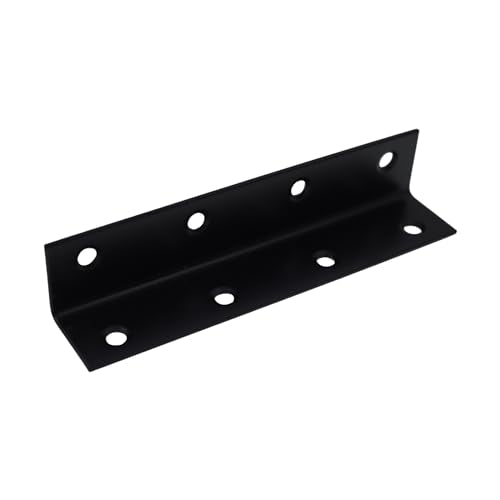 Long L Bracket,ULIFESTAR Black Corner Brace Brackets,Stainless Steel Corner Brackets,Heavy Duty Shelf Bracket,Metal Right Angle Bracket for Wood,128*25mm/5.04*0.98'' 4 PCS - size: 128*25mm/5.04*0.98''