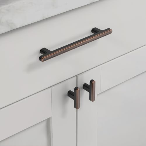 Asidrama 10 Pack 5 Inch(128mm) Oil Rubbed Bronze Kitchen Cabinet Handles, Cabinet Pulls Kitchen Cabinet Hardware for Cupboard Drawer Pulls - color: Oil Rubbed Bronze, size: 5" Hole Center, style: 10 Pack
