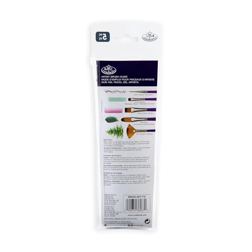 Royal & Langnickel Moderna, 5pc Oval Wash & Blender Brush Set for All Painting Mediums, Includes - Oval Wash, Blender, Fan & Liner Brushes Purple - style: Oval Wash Variety