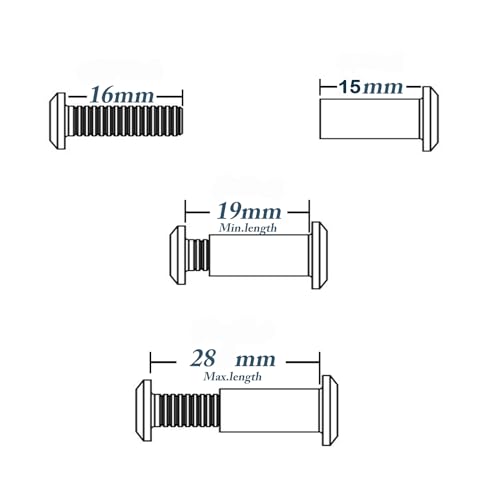 30pcs M6 Furniture Joint Connector Bolt & Cap Nut Kit 16mm - size: 16mm (30pcs)