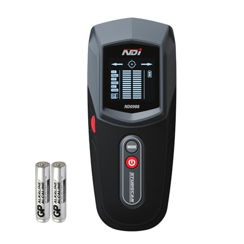 NDI ND0988 Stud Detector – Precise Wall Scanner for Wood Stud Detection with Multiple Depth Modes, Backlit LCD Display, and Audio Alerts – Ideal for Home Renovations and Installation Projects