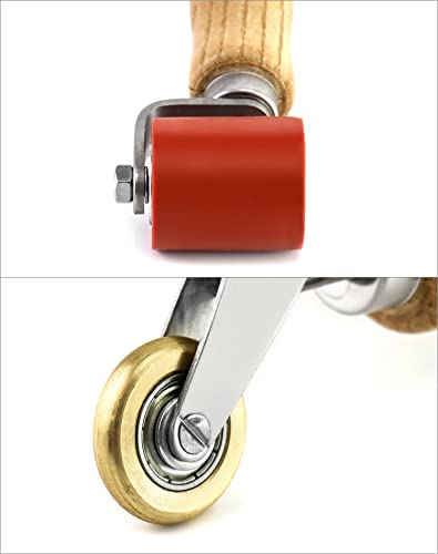 QWORK Seam Roller, 40mm Silicone Seam Roller with 6mm Brass Detail Penny Roller, Smoothing Seam Roller Tool for PVC/TPO/EPDM Single Ply Roofing Tape - color: 1 Pc