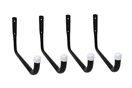 Shepherd Hardware 8091E Heavy Duty Steel 10-Inch Garage Storage Utility Hooks, 4 Pack, Black - color: Black, size: 10 Inch