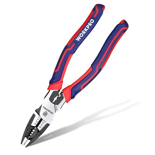 WORKPRO 6-in-1 Linesman Pliers with Wire Cutter and Stripper, 8 Inch