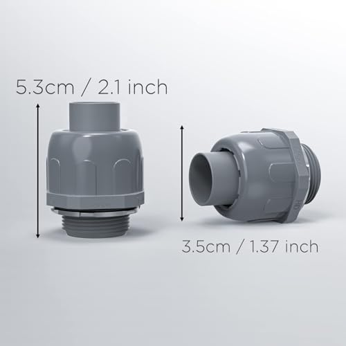 Conduit Connectors, 1/2 Inch, Straight, Grey, 150-Pack - size: 150-Pack