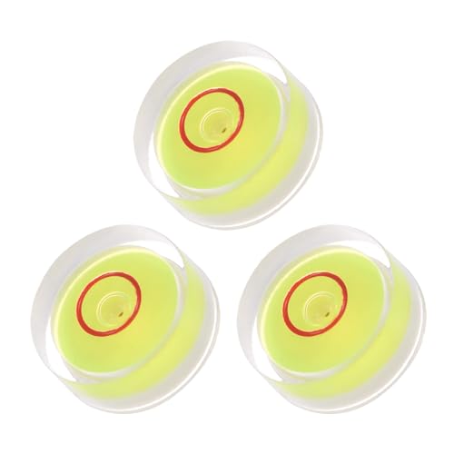 3pcs Small Circular Bubble Spirit Levels - [15mm Diameter 6mm Thickness] Mini Round RV Level Leveling Tools for Travel Trailer Turntable Camera, Yellow - color: Yellow, size: 15mm x 6mm