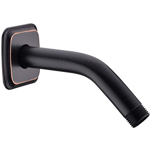 Angled Shower Arm with Flange, 6-Inch Stainless Steel Replacement Extension Tube for Top Shower Head, Wall Mounted, Oil Rubbed Bronze - color: Oil Rubbed Bronze