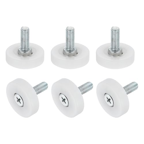uxcell 6Pcs 26mm Drawer Rollers, M6 x 0.59" Thread Plastic Positioning Pulleys Flat Surface Small Drawer Pulley Bearing Replacement Wheel for Furniture Parts Cabinet Cupboard Slides - size: 26mm M6 x 0.59"