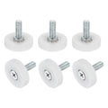 uxcell 6Pcs 26mm Drawer Rollers, M6 x 0.59" Thread Plastic Positioning Pulleys Flat Surface Small Drawer Pulley Bearing Replacement Wheel for Furniture Parts Cabinet Cupboard Slides - size: 26mm M6 x 0.59"