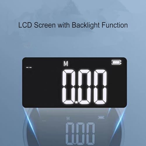 Digital Tape Measure, 0-656.2ft Long Distance Electronic Rolling Ruler with LCD Display, USB Rechargeable Multifunctional Digital Measure Tool Range Finder, Support Data Storage